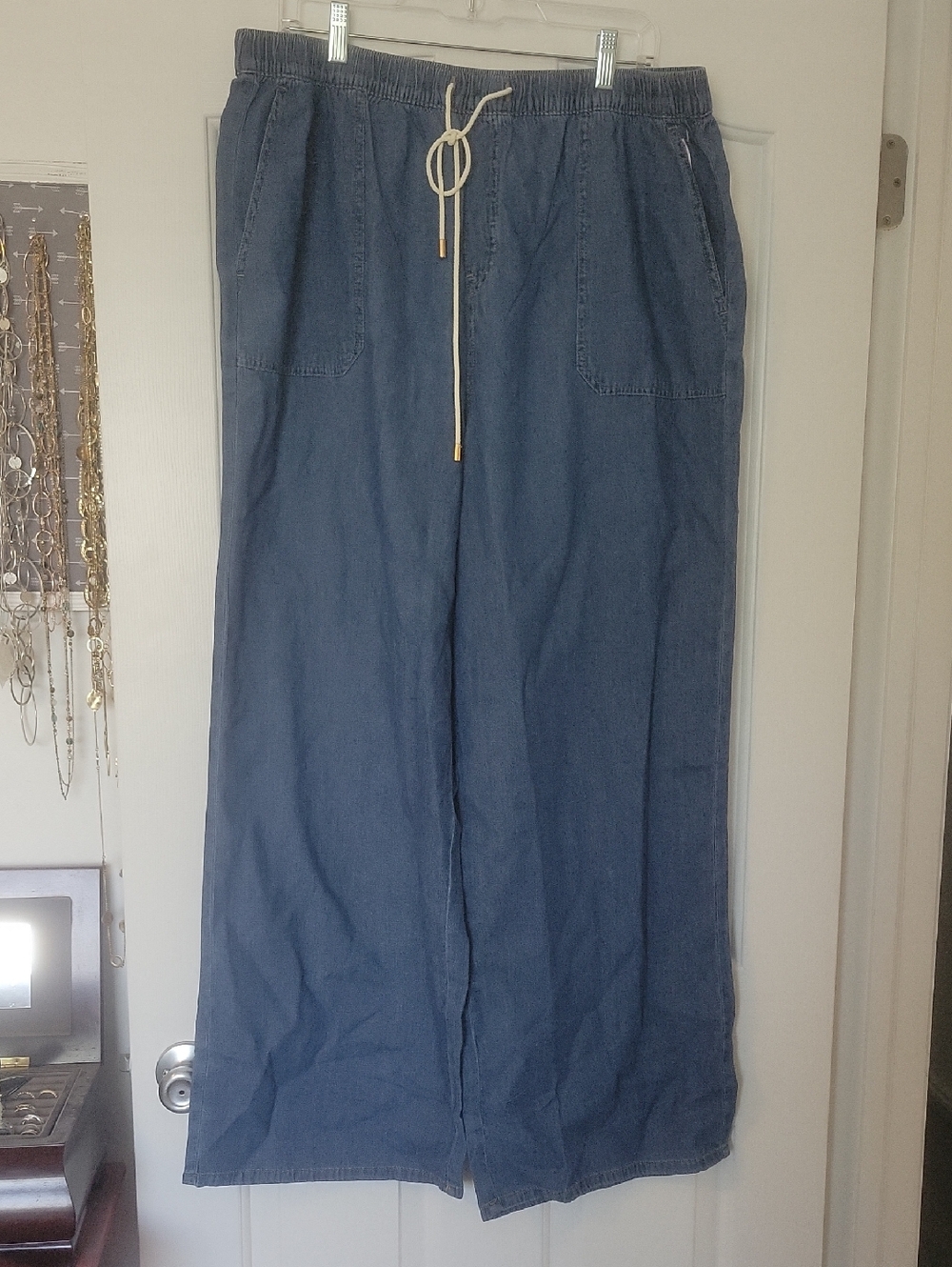 Michael Kors Medium Blue Elastic Waist Denim Pants